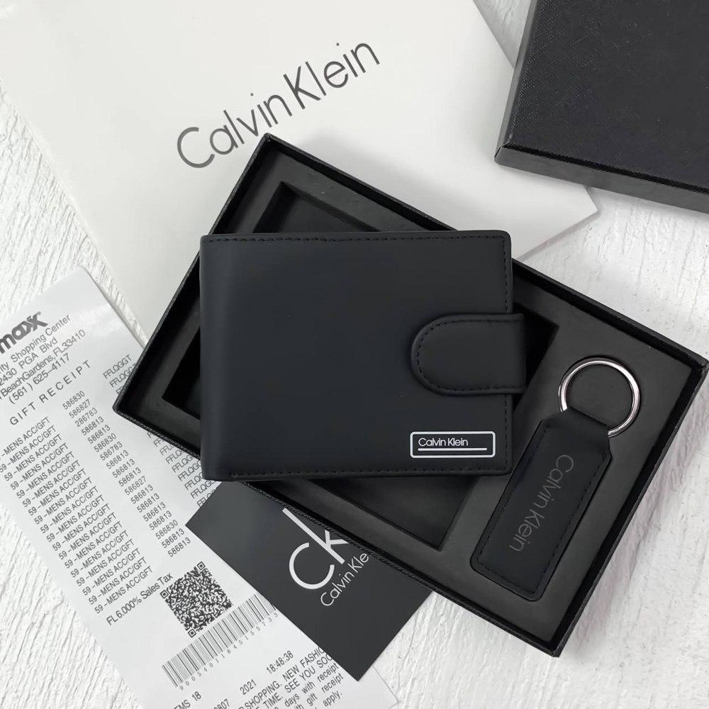 Чоловічий брендовий гаманець Calvin Klein LUX + Брелок