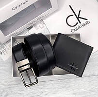 Мужской подарочный набор Calvin Klein ремень и кошелек