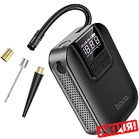 Автомобильный насос HOCO S53 Breeze Portable Smart Air Pump 2500 mAh аккумуляторный компресор с фонарем Черный