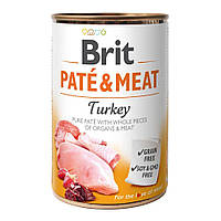 Корм Brit Pate Meat Dog Turkey влажный с индейкой для взрослых собак 400 гр GL, код: 8452270