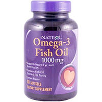 Омега 3 Natrol Omega-3 Fish Oil 1000 mg 60 Softgels Lemon Flavor NTL-00929 GL, код: 7518029