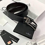 Чоловічий подарунковий набір Calvin Klein ремінь і гаманець, фото 2