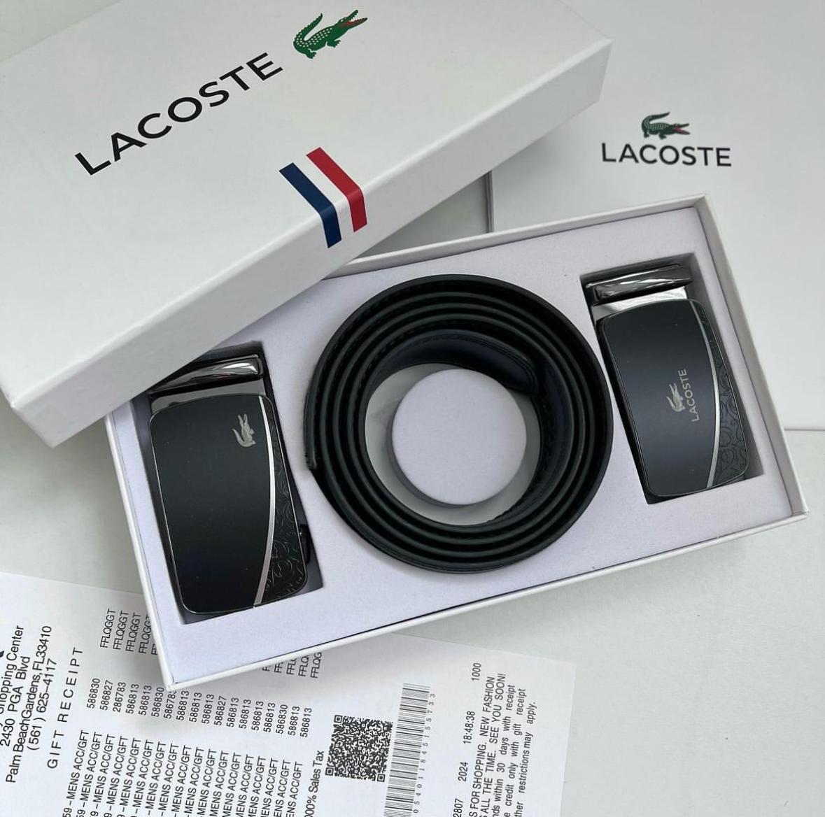 Двосторонній ремінь із двома пряжками Lacoste