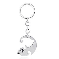 Брелоки для ключів парні для друзів, подруг. Брелки з котиками Інь Янь. Парні брелоки для закоханих, фото 10