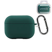Силіконовий чохол для Apple Airpods Pro 2 | рідкий силікон + мікрофібра | Dark Green