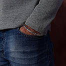 Чоловічий срібний браслет лисячий хвіст. Круглий браслет на руку Візантія чорнене срібло 925 розмір 24 см, фото 8