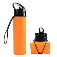Складная бутылка для воды іFDA 600 мл Оранжевый (HbP050354) GL, код: 1209533