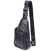 Мужская сумка через плечо из натуральной кожи 21284 Vintage Черная ht
