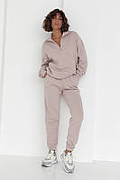 Женский спортивный костюм с молнией на воротнике - лавандовый цвет, S/M (есть размеры) ht