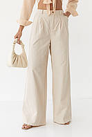 Женские брюки-палаццо - бежевый цвет, L (есть размеры) ht