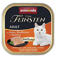 Влажный корм для кошек Animonda Vom Feinsten Adult with Chicken, Beef + Carrots 100 г курица, говядина и