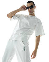 Мужской спортивный костюм-двойка "Кука" (футболка+штаны) двунитка петля Белый