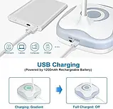 Бездротова, світлодіодна настільна лампа з USB та 3 рівнями яскравості, сенсорним керуванням, з енергозберігаючою портативною, фото 3