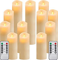 12 упаковок беспламенных свечей Водонепроницаемые светодиодные свечи с батарейным питанием
