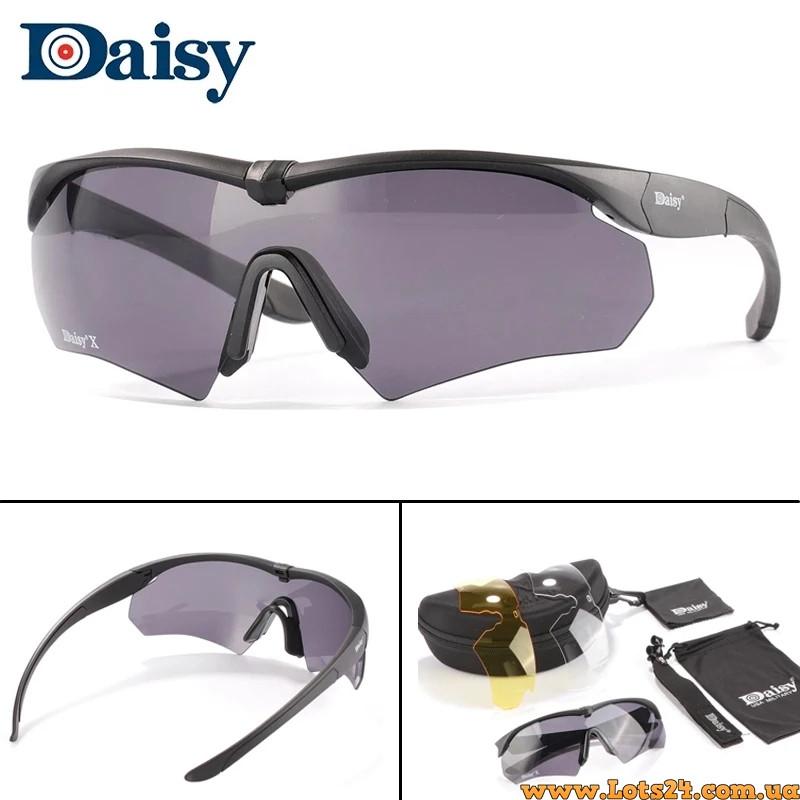 Daisy Crossbow X тактичні окуляри для військових балістичні окуляри зі змінними лінзами на гумці протиослкові для стрільби для ЗСУ, фото 1