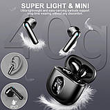 Бездротові навушники Bluetooth 5.3 Навушники 50H Playtime Stereo Bass Earbuds, навушники-вкладиші з 4 ENC Mic LED Display, фото 3