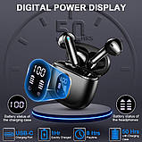 Бездротові навушники Bluetooth 5.3 Навушники 50H Playtime Stereo Bass Earbuds, навушники-вкладиші з 4 ENC Mic LED Display, фото 7