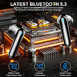 Бездротові навушники Bluetooth 5.3 Навушники 50H Playtime Stereo Bass Earbuds, навушники-вкладиші з 4 ENC Mic LED Display, фото 6