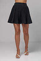 Короткая юбка плиссе - черный цвет, S (есть размеры) hd