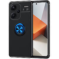 Чехол TPU RIng для Xiaomi Redmi Note 13 Pro Plus 5G бампер противоударный с кольцом Black-Blue