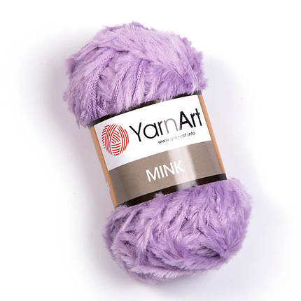 Пряжа YarnArt Mink, імітація хутра, колір 350, бузковий, фото 1