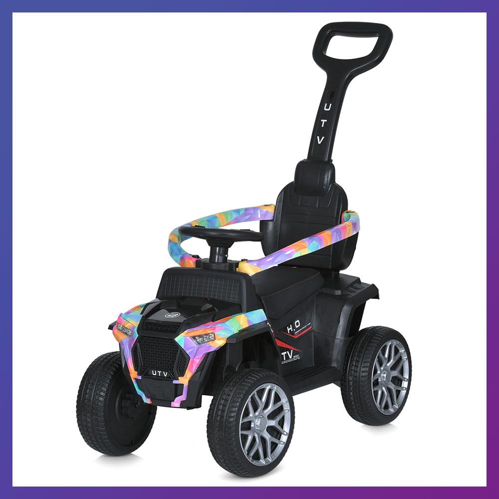 Дитяча каталка-толокар 2в1 Bambi Racer M 5731 з батьківською ручкою Блакитний