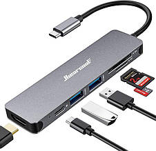 Адаптер Hiearcool USB C HUB 7 портів в 1 USB C на HDMI (B07WPTG7NX) (виставковий зразок)