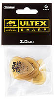 Медиаторы Dunlop 433P2.0 Ultex Sharp Player's Pack 2.0 mm (6 шт.) ZZ, код: 6555587