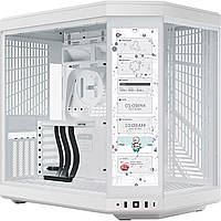 Корпус Hyte Y70 TOUCH White, Mid-Tower / ATX, Micro-ATX и Mini-ITX PC Case with PCIE 4.0 cable included