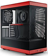 Корпус Hyte Y40 Black-Red, Mid-Tower / ATX, Micro-ATX и Mini-ITX PC Case with PCIE 4.0 cable includ