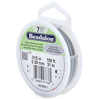 Тросик ювелірний Beadalon 7 струн, Satin Silver, товщина: 0.38 мм, 100 футів (31 м)