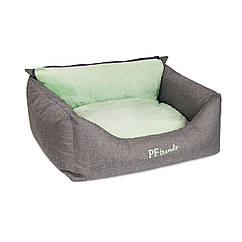 Лежак для собак і кішок Pet Fashion PRIME (66x52x24 см) Сірий-м'ята (4823082417575) ZZ, код: 7568452