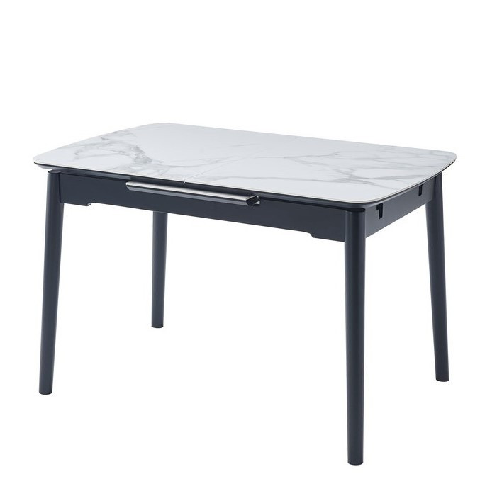Стіл розкладний керамічний TM-87 white marble Білий Мармур VetroMebel