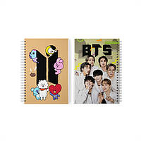 Скетчбук БТС BTS с лого и BT21 (22972) Fan Girl ZZ, код: 8322059