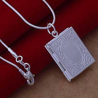 Медальйон на шию на подарунок. Підвіски на подарунок. Підвіска на шию. Жіночі кулони підвіски у формі книги, фото 6