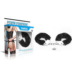 Металеві чорні наручники з хутром Lovetoy Fetish Pleasure Fluffy Handcuffs ZZ, код: 7821060