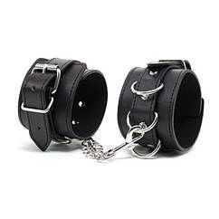 Чорні регульовані шкіряні наручники Bdsm4u Tied Handcuffs ZZ, код: 8019595