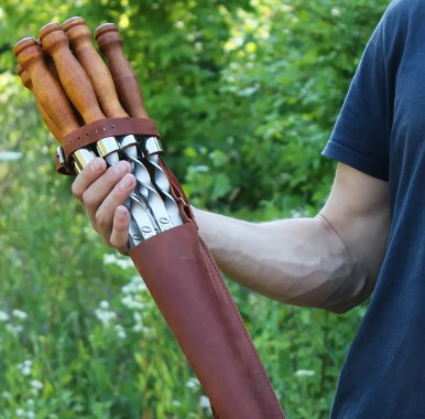 Чохол для шампурів шкіряний великий + можливість нанести гравіювання, фото 1