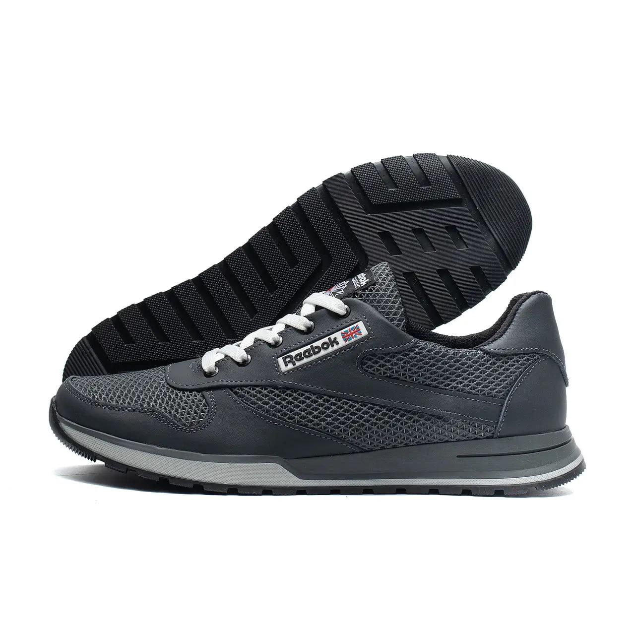 Чоловічі літні кросівки натуральна шкіра+сітка