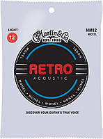 Струны для акустической гитары 6 шт Martin MM12 Retro Acoustic Guitar Strings Light 12 54 ZZ, код: 2656688