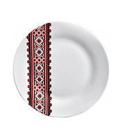 Набор 6 десертных тарелок Вышиванка красное и черное диаметр 17.5см ST ZZ, код: 8389712
