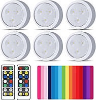 Brilliant Evolution 6-Pack Wireless RGB LED Lights - Батарейные фонари - Ночной свет - Изменяющий цвет