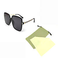 Солнцезащитные очки Rinawale Amsterdam с черной роговой оправой и темно-серой линзой ZZ, код: 7416133