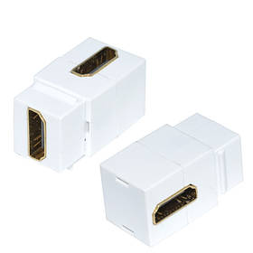 Перехідник моніторний Lucom HDMI F F (Keystone) адаптер 90° вбік білий (62.09.8134) IB, код: 7455176