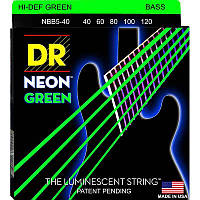 Струны для бас-гитары DR NGB5-40 Hi-Def Neon Green K3 Coated Light Bass Guitar 5 Strings 40 1 ZZ, код: 6556103