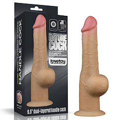 Двошаровий фаллоїмітатор Lovetoy Dual Layered Handle Cock 9.5 ZZ, код: 7837740