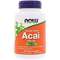 Асаи Acai Now Foods сублимированные ягоды 500 мг 100 вегетарианских капсул IB, код: 7701089