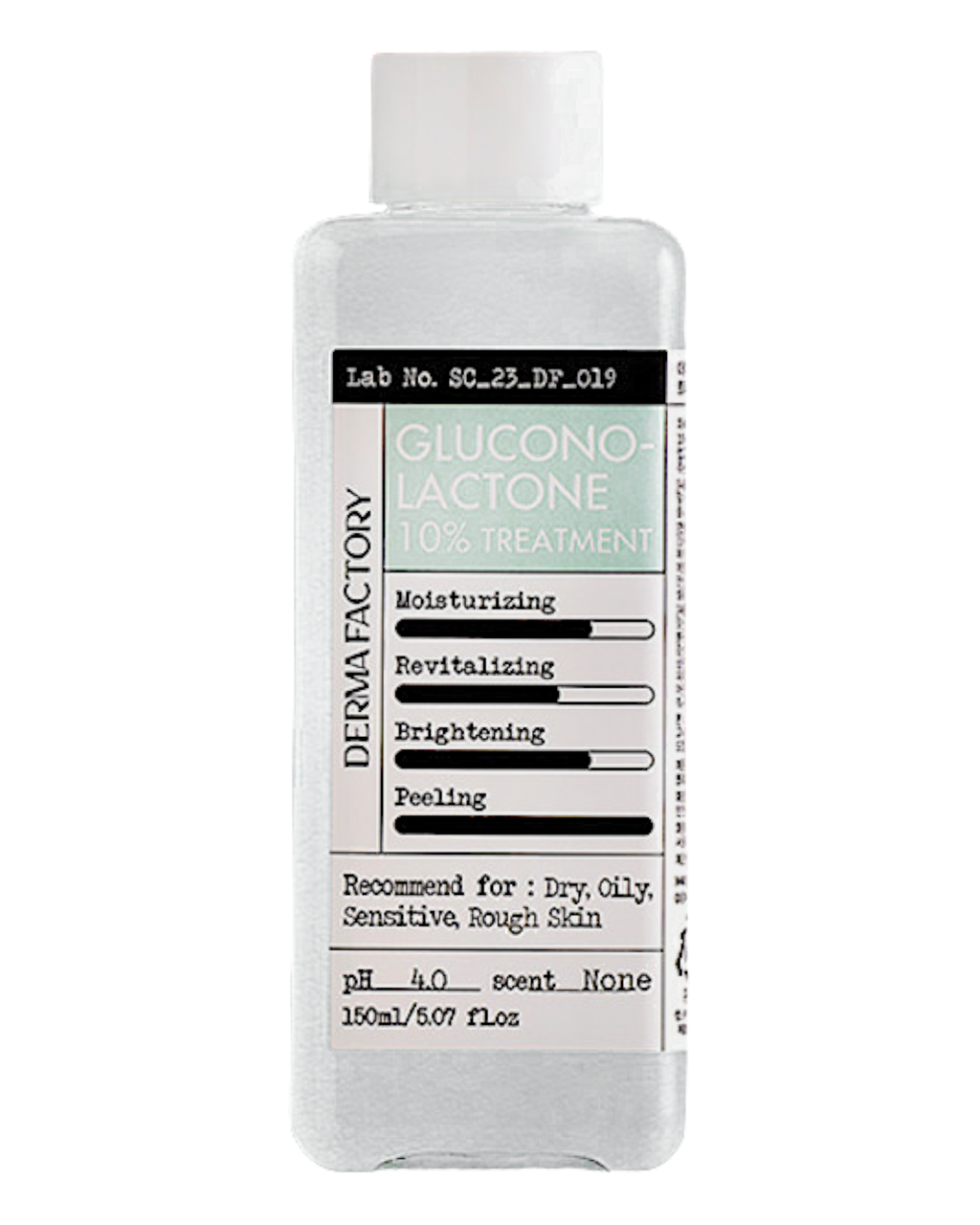 Derma Factory Gluconolactone 10% Treatment - Делікатний пілінг-тонер для обличчя з PHA кислотою, 150 мл