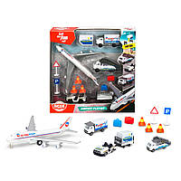 Детский игровой набор Dickie Toys Airport 3 машинки и 1 самолет Разноцветный (IG-OL185858) GL, код: 8305707