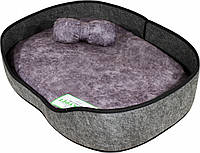 Лежак Lucky Pet Цезарь 1 32x43x10 см Серый с фиолетовым (4820268551054) IB, код: 7997708